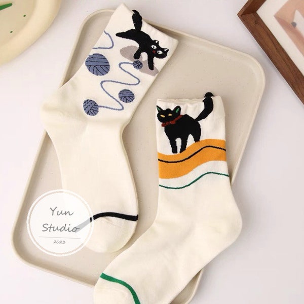 Chaussettes taille unique pour les femmes amoureuses des chats - chaussette d’été - patte de chat mignonne cadeau mignon pour ses chaussettes de maison