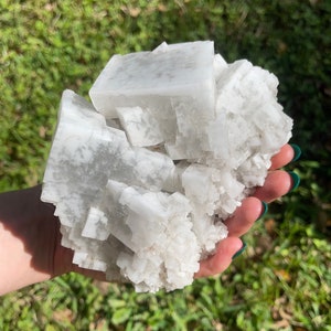 Gorgeous White Halite Specimen with Cubic Formations from Bolivia | High Quality Healing Crystals, Metaphysical Home Decor