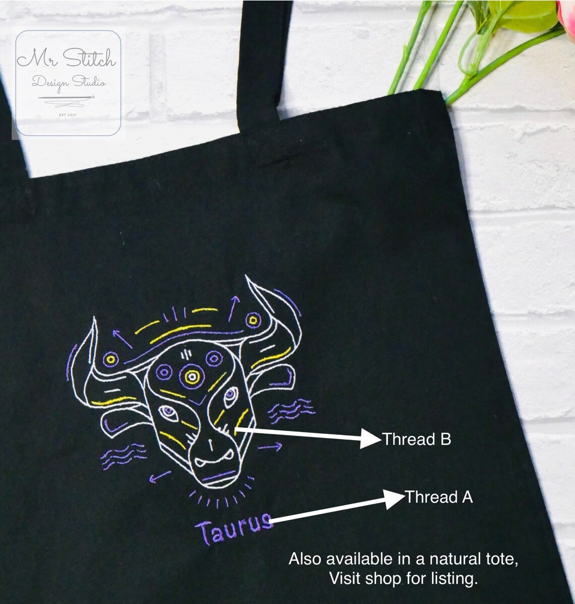 Taurus zodiac sign tote bag astrology custom embroidered  etsy Taurus zodiac sign tote bag astrology custom embroidered  etsy