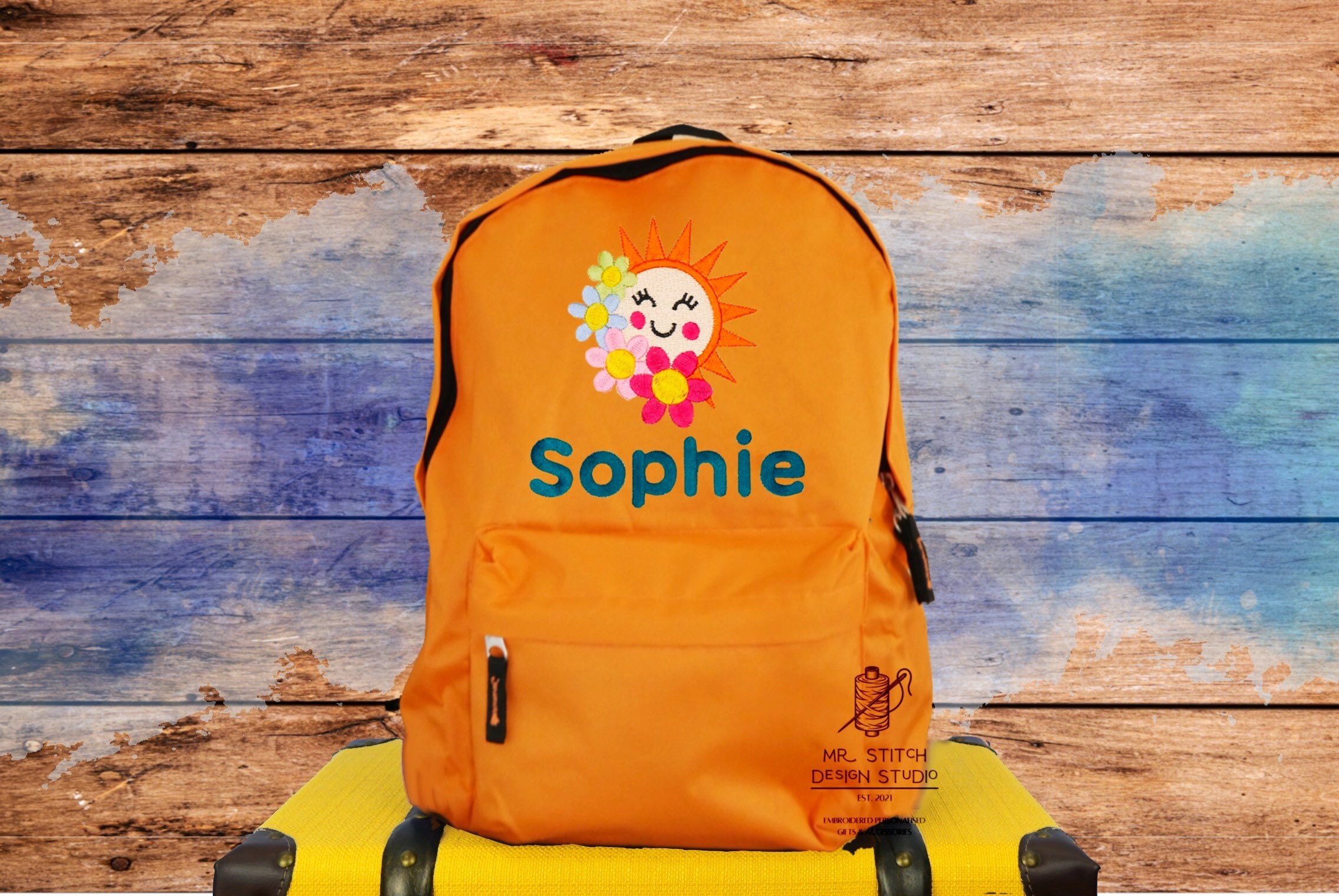 School embroidered Nursery Bag Personalised Space Backpack 