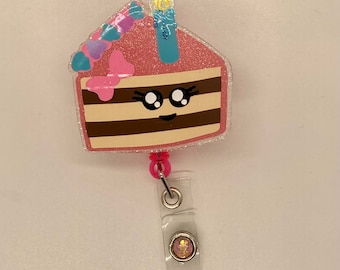 Birthday cake badge reel