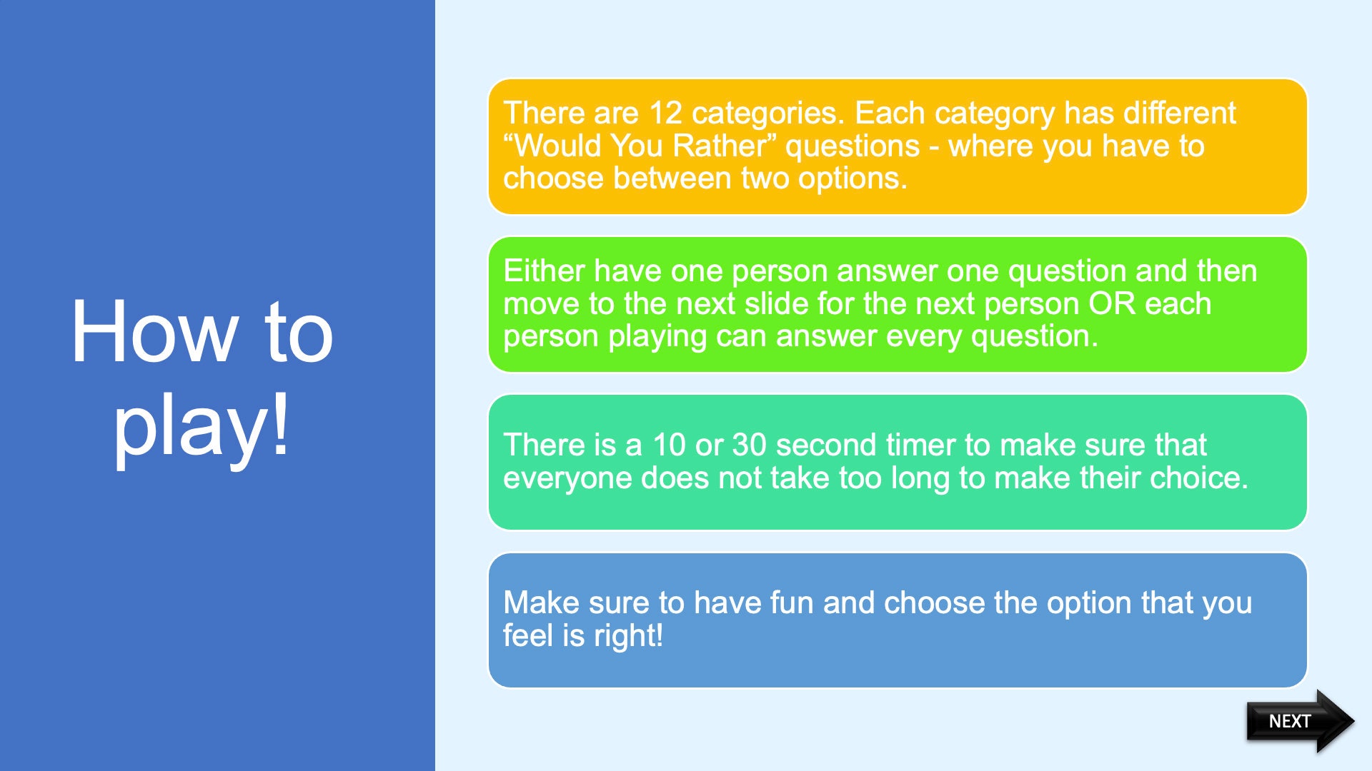 Would You Rather Virtual Game for Children or Families Etsy