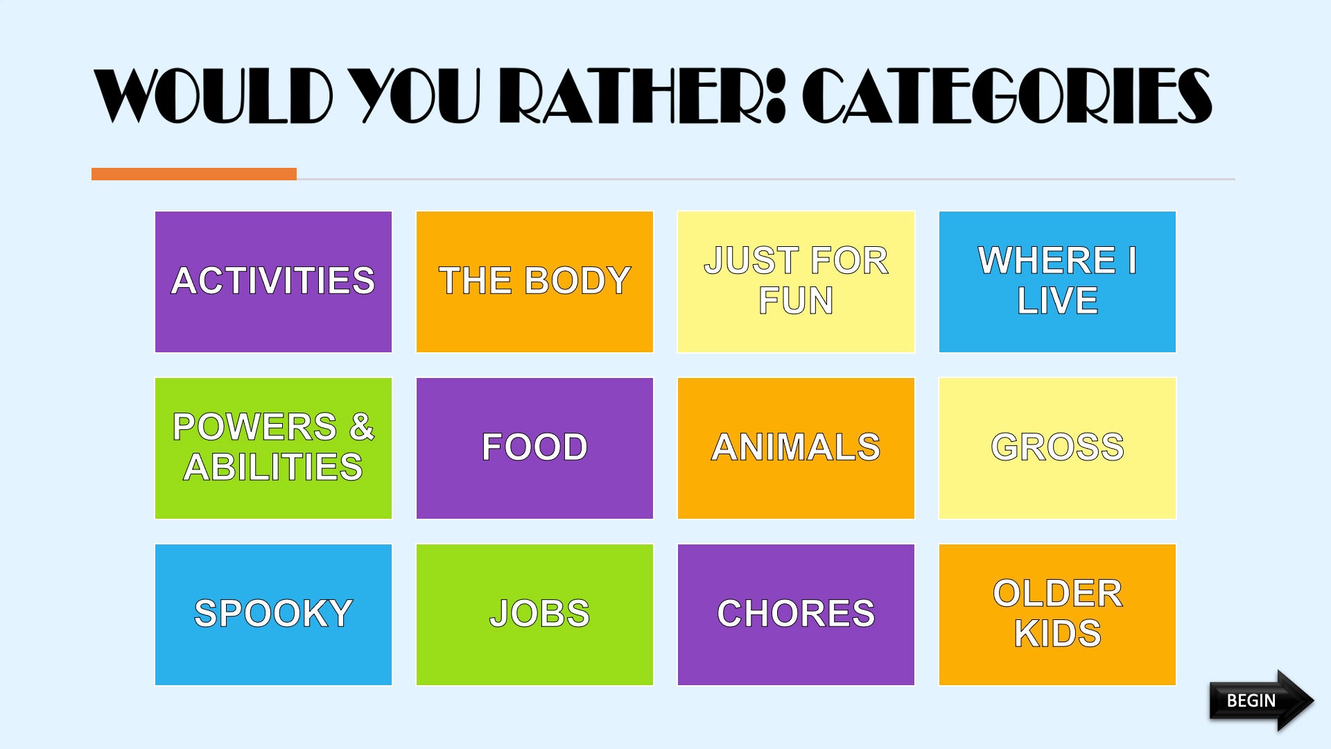 Would You Rather Virtual Game for Children or Families Etsy