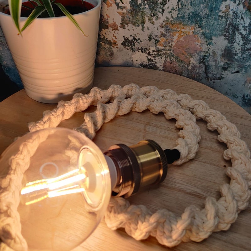 Rope Pendant Light - Etsy