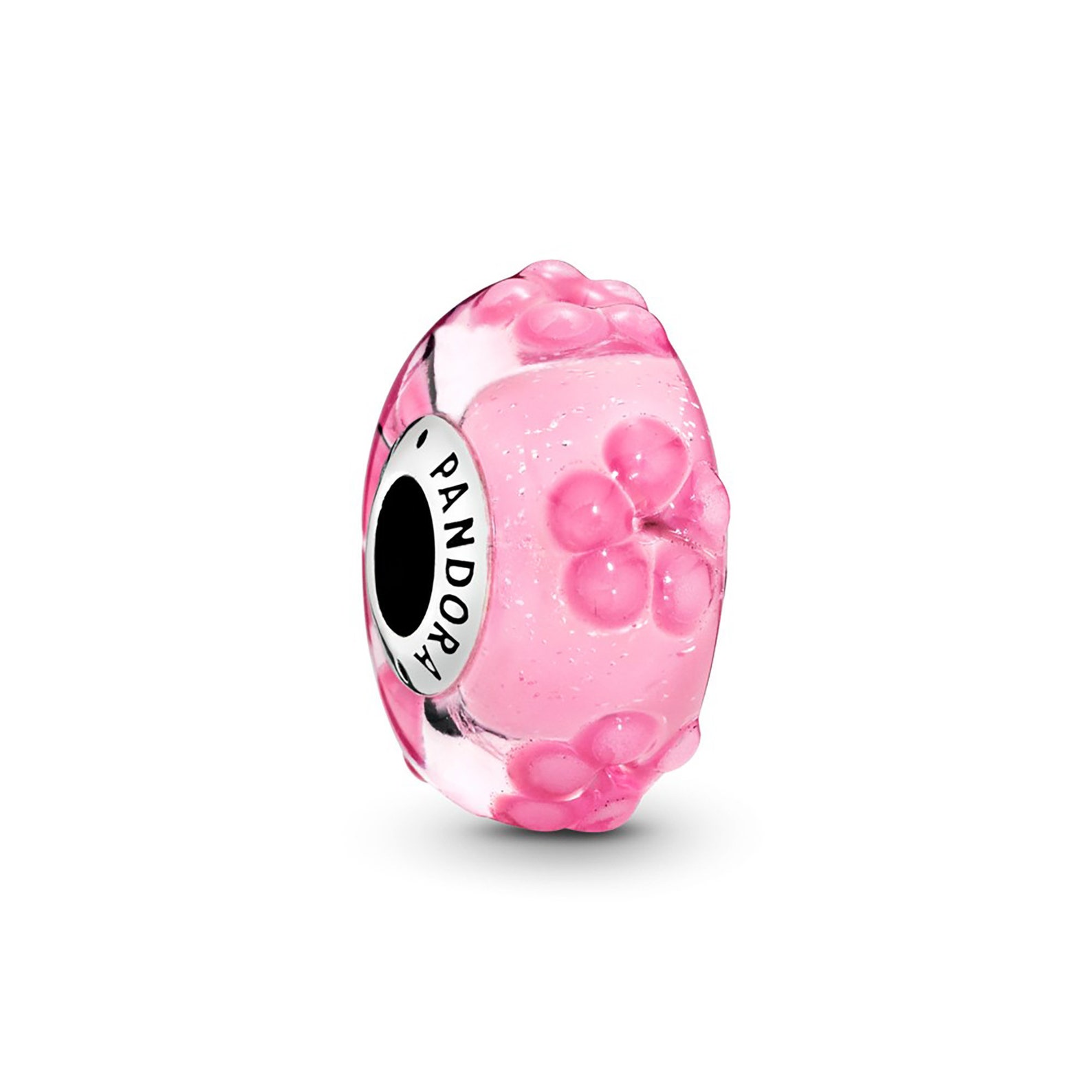 Charms for pandora charm braceletPink Flower Murano Glass Etsy
