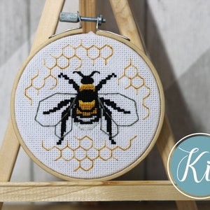 Queen Bee Cross-Stitch Kit, Modern Cross-Stitch Kit
