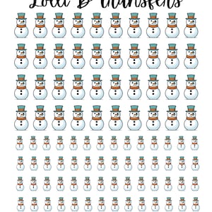 Snowman Royal Icing Transfer Sheet