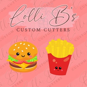 Hamburger and French Fries SET Cookie Cutter and Fondant Cutter