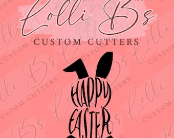 Happy Easter Bunny Cookie Cutter and Fondant Cutter