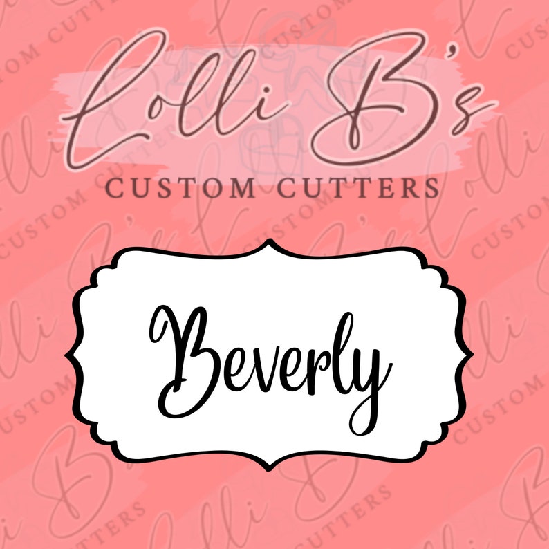 Beverly Plaque Cookie Cutter and Fondant Cutter - Etsy