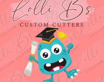 Graduation Monster 01 Cookie Cutter and Fondant Cutter