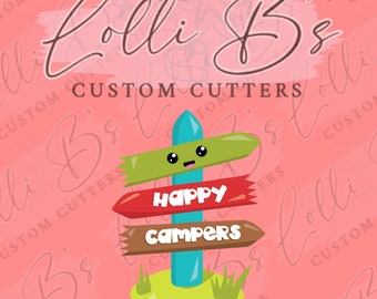 Camping Sign Cookie Cutter and Fondant Cutter