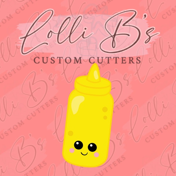 Mustard Bottle or Condiment Bottle Cookie Cutter and Fondant Cutter
