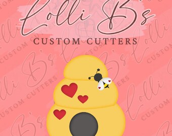Bee hive 01, Beehive Cookie Cutter and Fondant Cutter