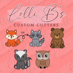 Woodland Creature SET Cookie Cutter and Fondant Cutter