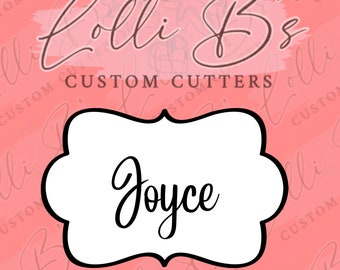 Joyce Plaque Cookie Cutter and Fondant Cutter