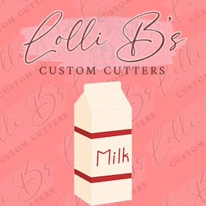 Milk or Milk Carton Cookie Cutter and Fondant Cutter