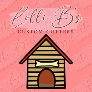 Dog House 02, House Cookie Cutter and Fondant Cutter