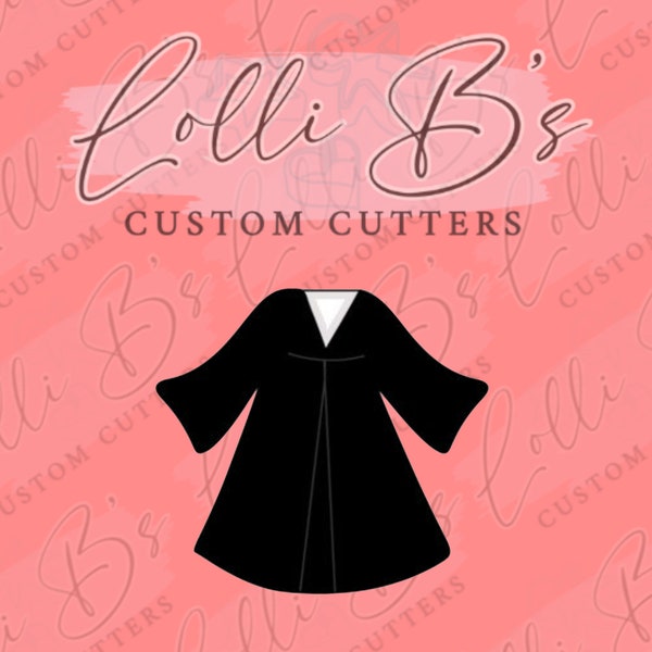 Graduation Gown or Grad Gown Cookie Cutter and Fondant Cutter