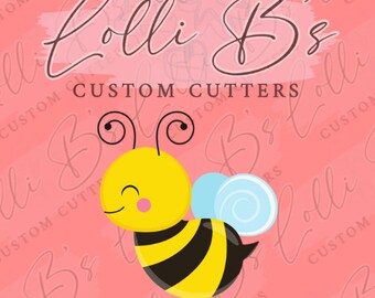 Bee 02, Bumble Bee Cookie Cutter and Fondant Cutter