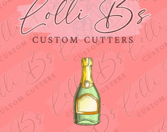 Champagne or Wine Bottle Cookie Cutter and Fondant Cutter
