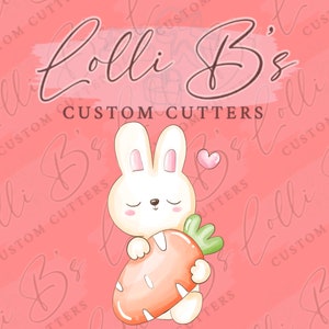 Easter Bunny with Carrot Cookie Cutter and Fondant Cutter