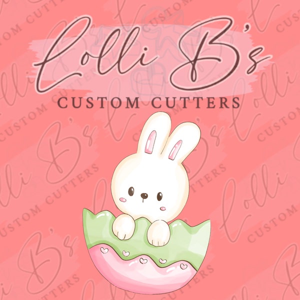 Easter Bunny in Egg Cookie Cutter and Fondant Cutter