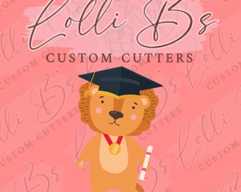 Graduation Lion Cookie Cutter and Fondant Cutter