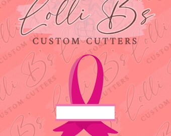 Breast Cancer Awareness Ribbon Plaque Cookie Cutter and Fondant Cutter
