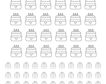 Birthday Cake Royal Icing Transfer Sheet