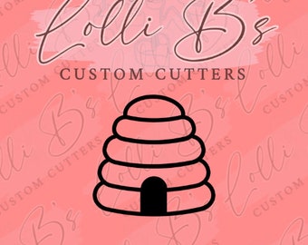 Bee hive 02, Beehive Cookie Cutter and Fondant Cutter