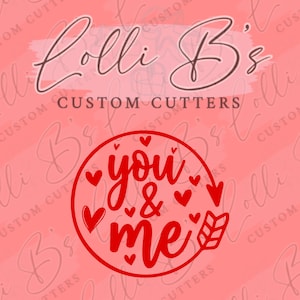 EDDIE Image You and Me Circle Pattern, Love, Hearts Cookie Pattern - Digital File
