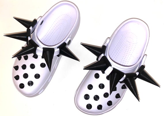 Ultimate Big Croc Spikes, 10 Spike Silver Spike Stud. Shoe Charm. Gothic  Shoe Charms 