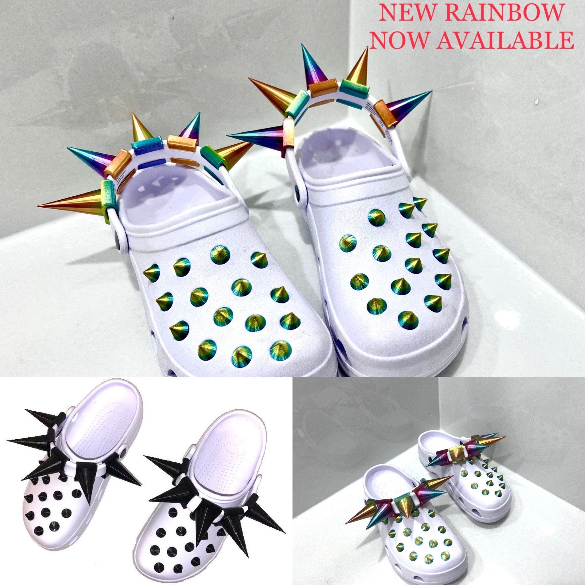 Custom Shoes Spikes, 2 Big Spike Shoes Charm Set, Pins, for Shoes, Custom Charm, Halloween Shoes, Goth Shoes