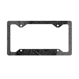 Topographic Map Metal License Plate Frame