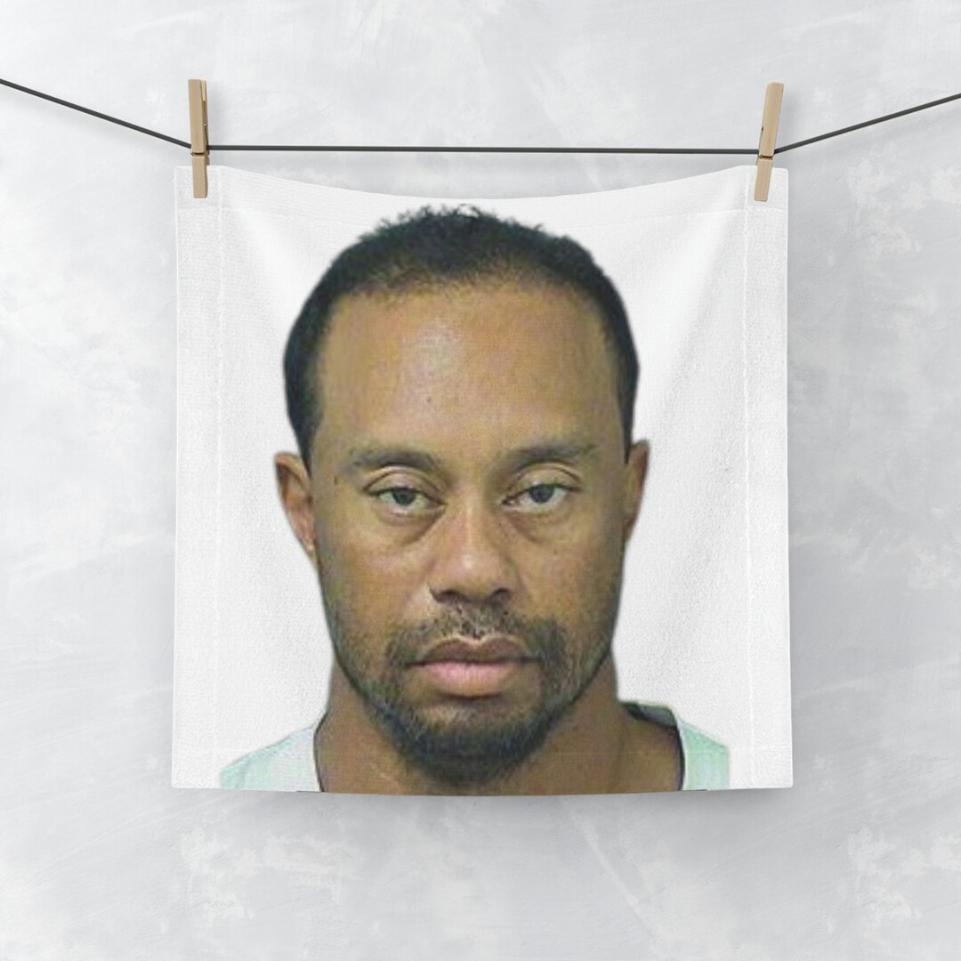 Golf Towel Tiger Woods Mugshot, Funny Golf Towel, Golf Wang, Golf Towel