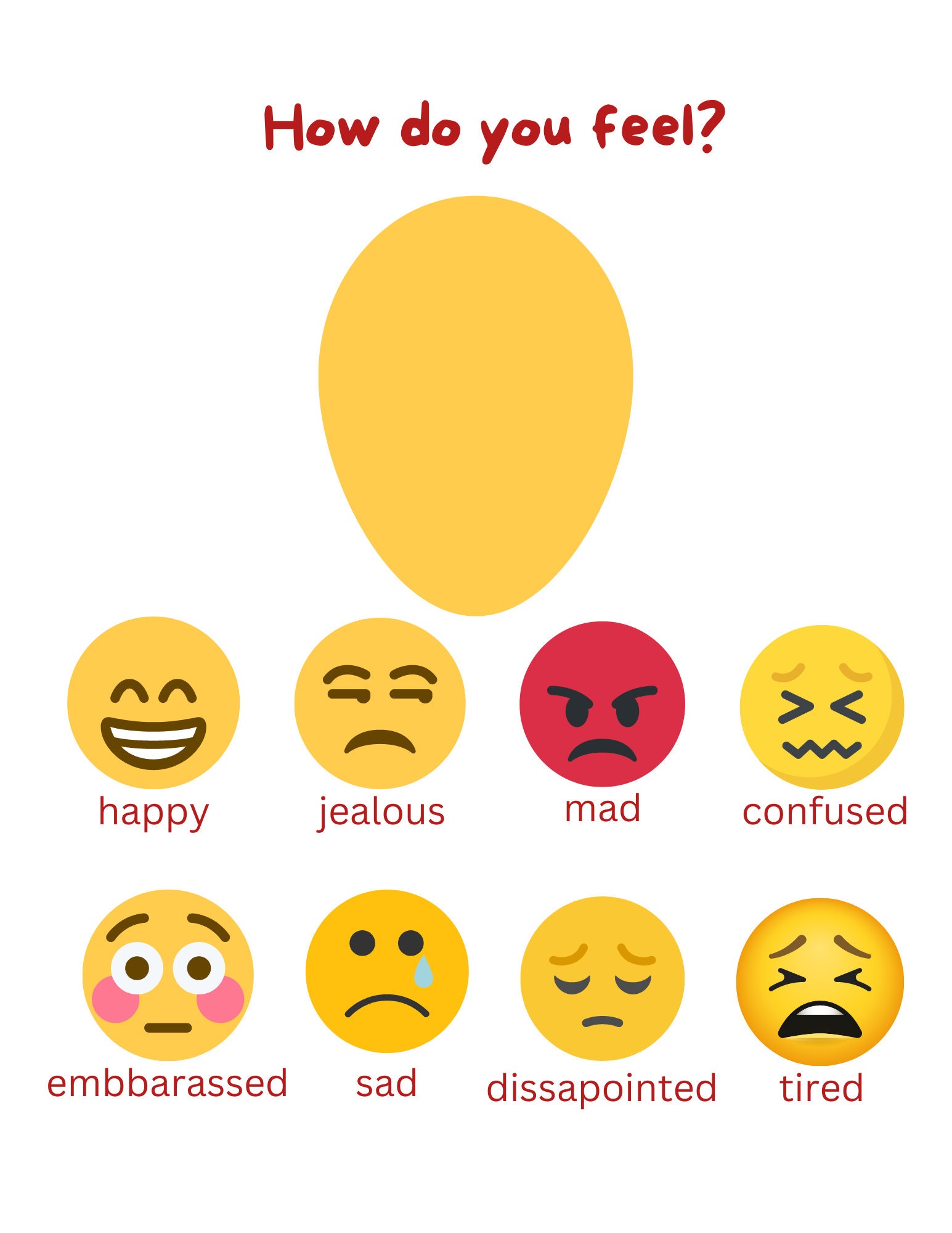  Feelings Identification Chart Kids Mental Health Printable - Etsy UK
