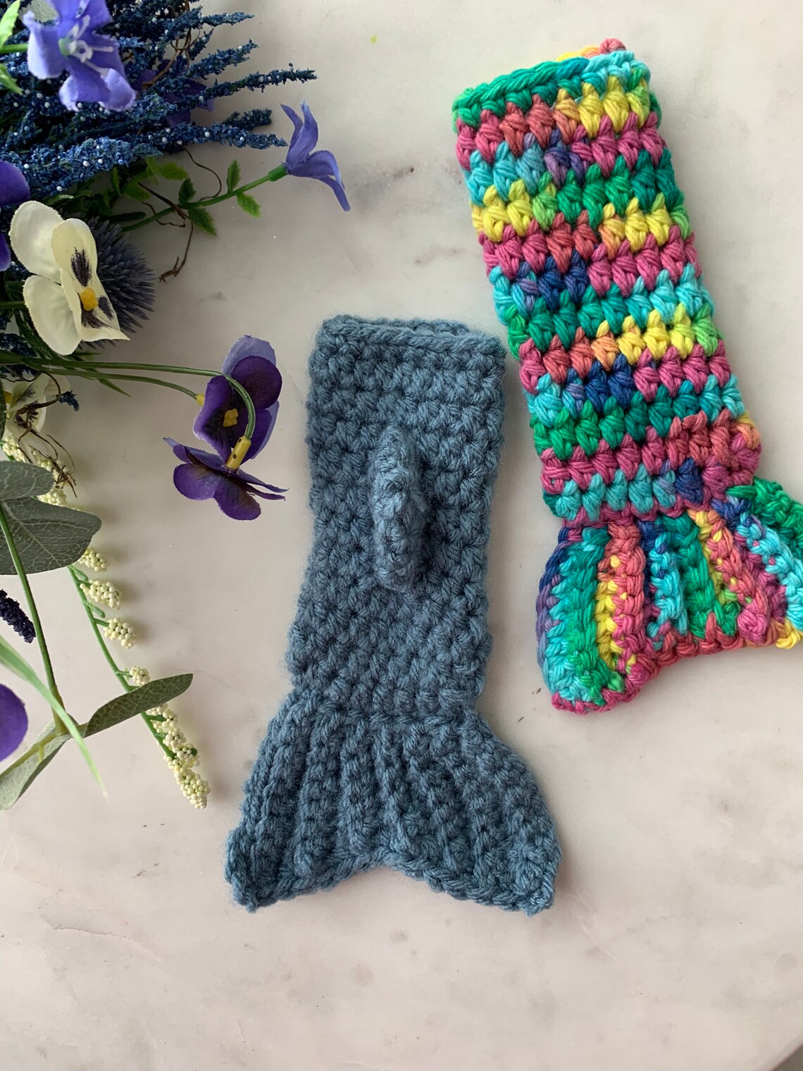 2 pack Shark and mermaid popsicle holder/crochet/freeze pop Etsy