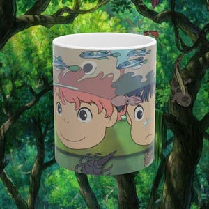 Taza de cerámica con diseño de peces y niños, ideal como regalo para niños, profesores, amantes de los animales, decoración divertida para el hogar, cumpleaños y festividades.