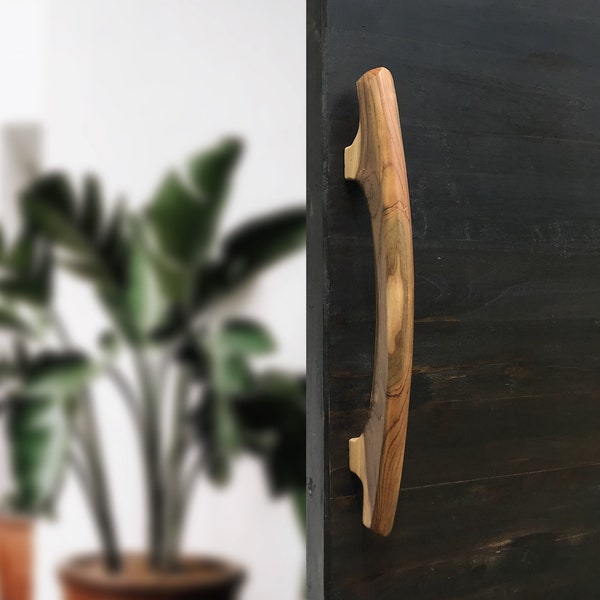 Teak Wood Door Handle - Rustic Chic Home Accent, Elegant Wooden Pull, Rustic Door Hardware, Drawer Handle, Unique Teak Wood Pull