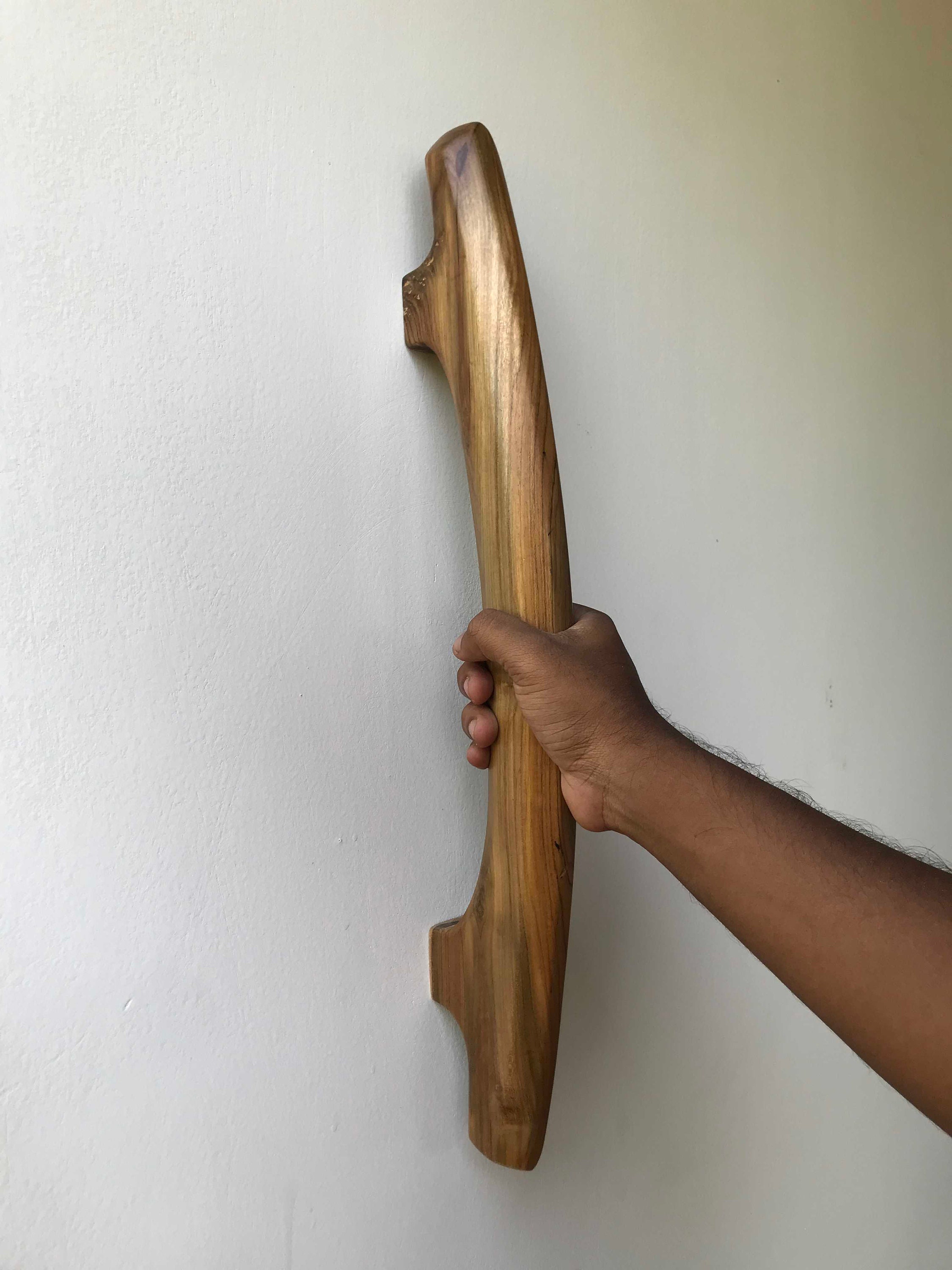 Teak Wood Door Handle Rustic Chic Home Accent, Elegant Wooden Pull