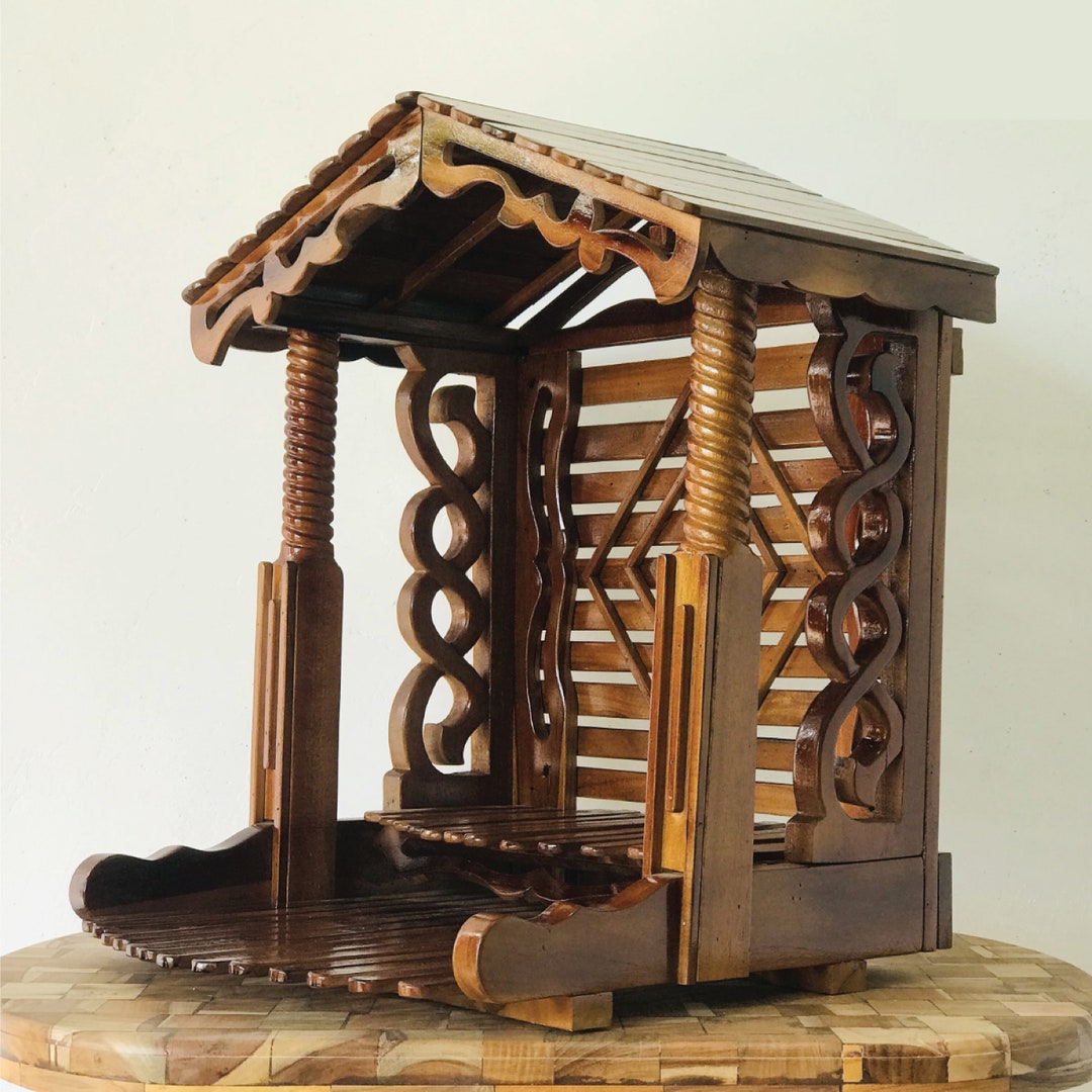 Picture of Hand-finished Wooden Buddha Altar Versatile Teak Wood Decor Handcrafted ...