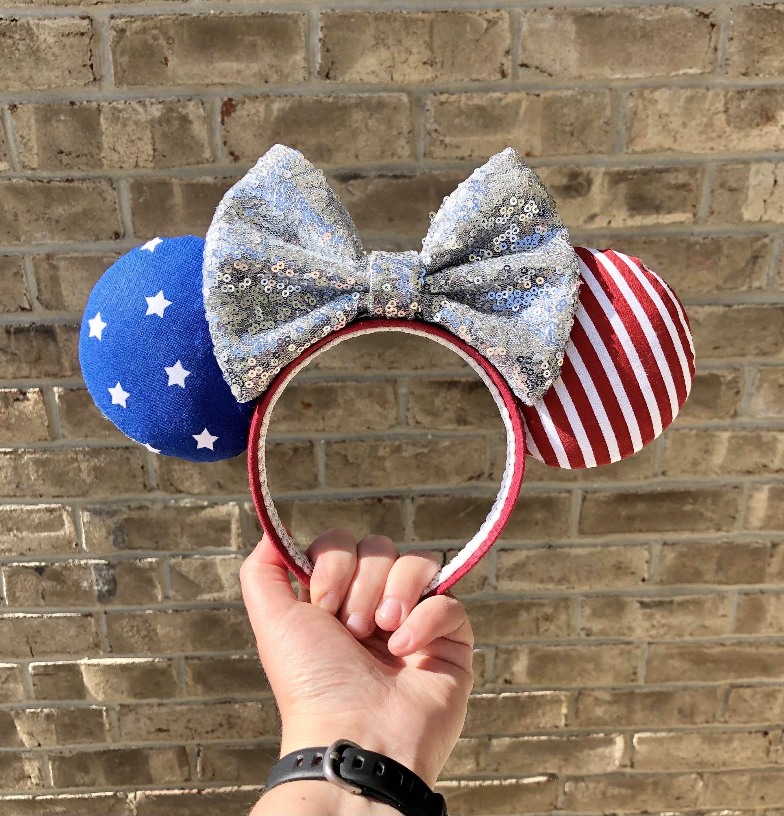 Disney American Patriotic Fourth of July Blue with White Star Ears One Size July 4th Mickey Ears - Etsy main image 2