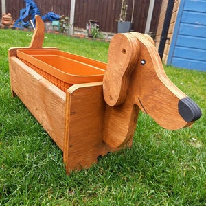 Sausage Dog Dachshund Dog Themed Garden Planter.