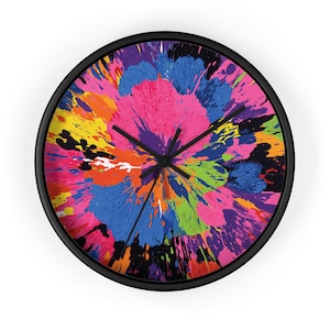Colorful Paint Splash Wall Clock | Abstract Burst Clock