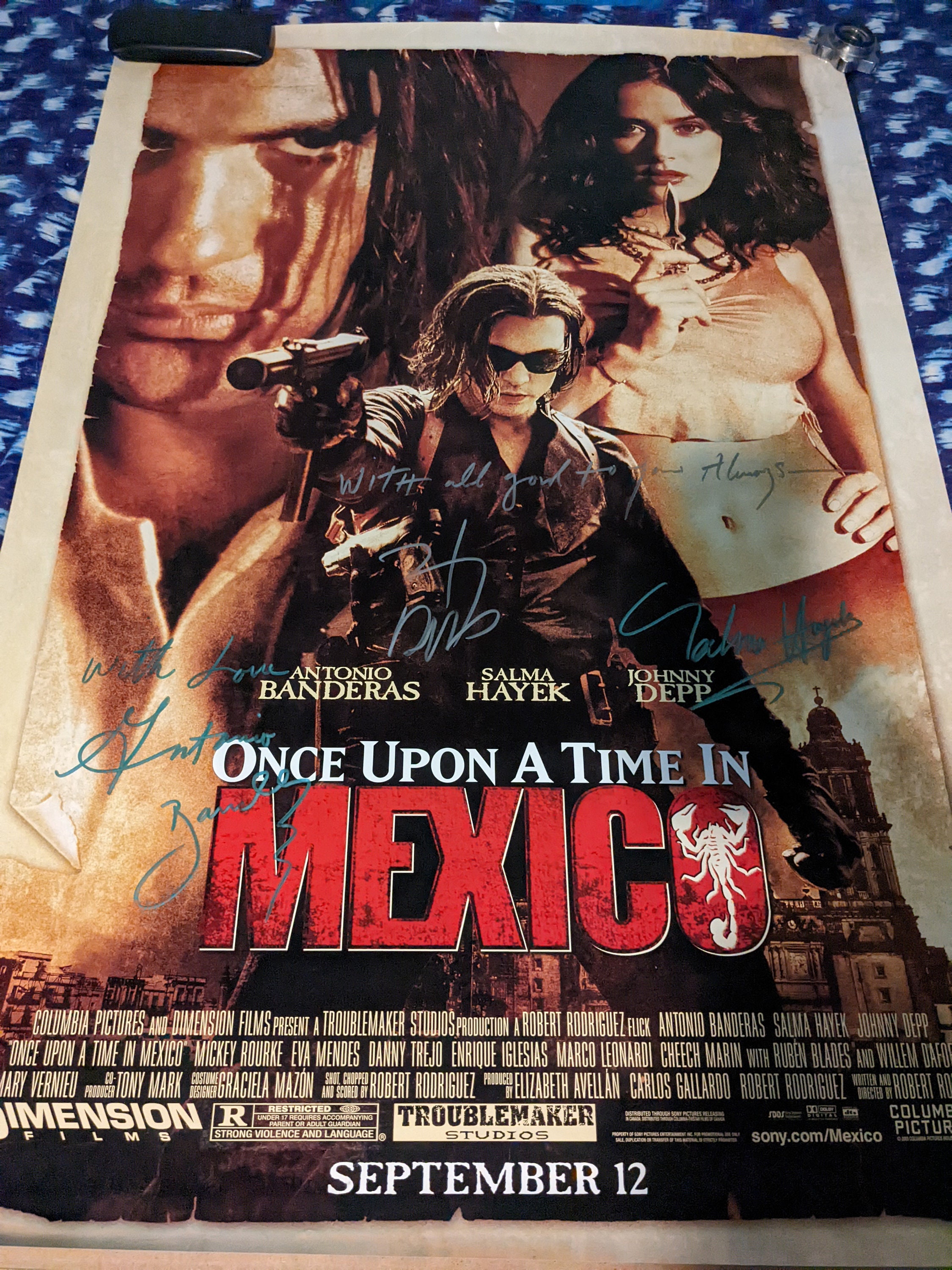 Salma Hayek & Antonio Banderas Signed Autograph Desperado Full Movie Script  JSA