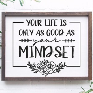 Your life is only as good as your mindset svg, Positive Affirmations, positive quote svg, motivation svg, sayings svg, quotes svg, sign svg