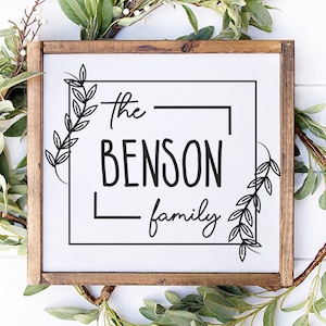 Familie Nachname Svg, Familienname Bauernhaus Zeichen Svg geschnitten Dateien für Cricut und Silhouette
