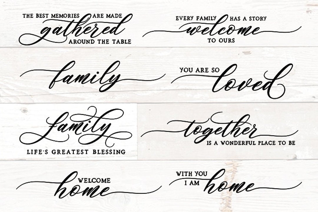 Family Quotes SVG Bundle: Rustic Home Sign Cut Files (digital Download ...