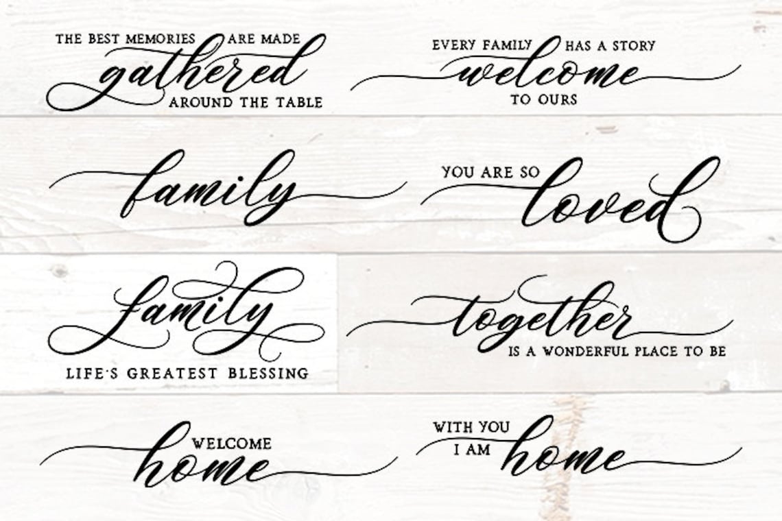 Family Quotes SVG Bundle: Rustic Home Sign Cut Files (digital Download ...